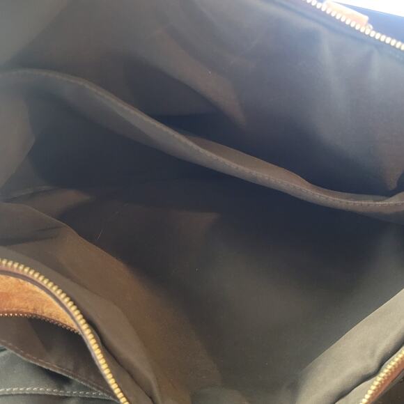 Fossil Haskell Double Zip Workbag Brown Leather FLAW - Picture 7 of 10